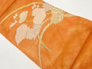 紗 草花模様織出し袋帯